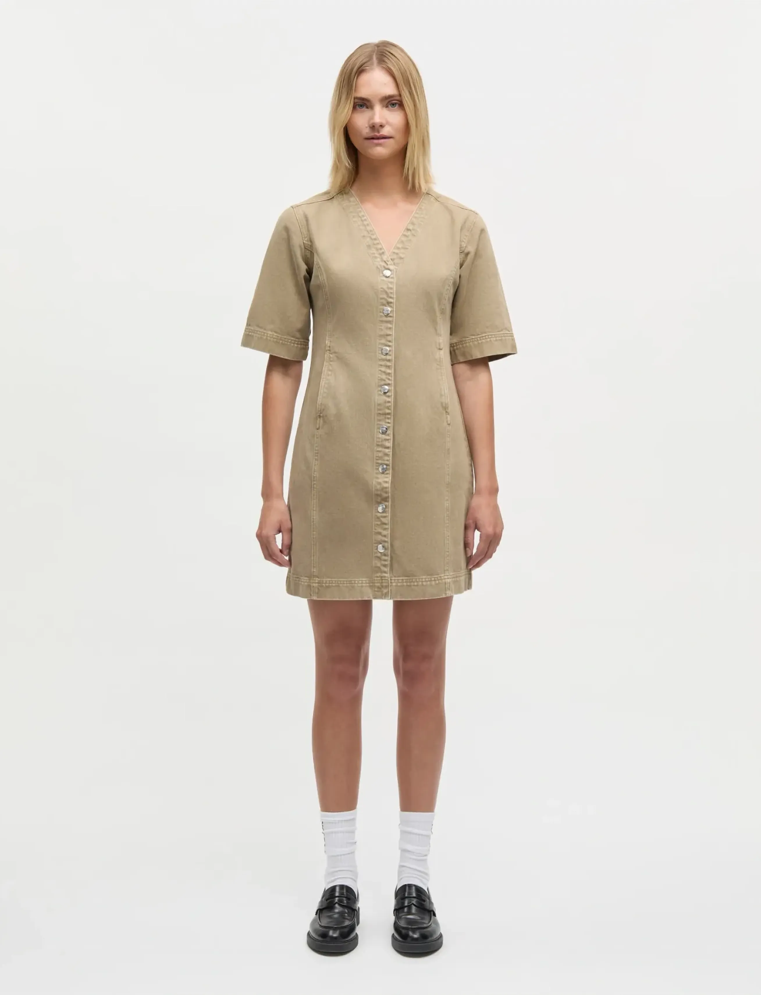 Mads Nørgaard Soil Denim Vigga Dress - Nyheter - OVERLAND TREK / khaki/green