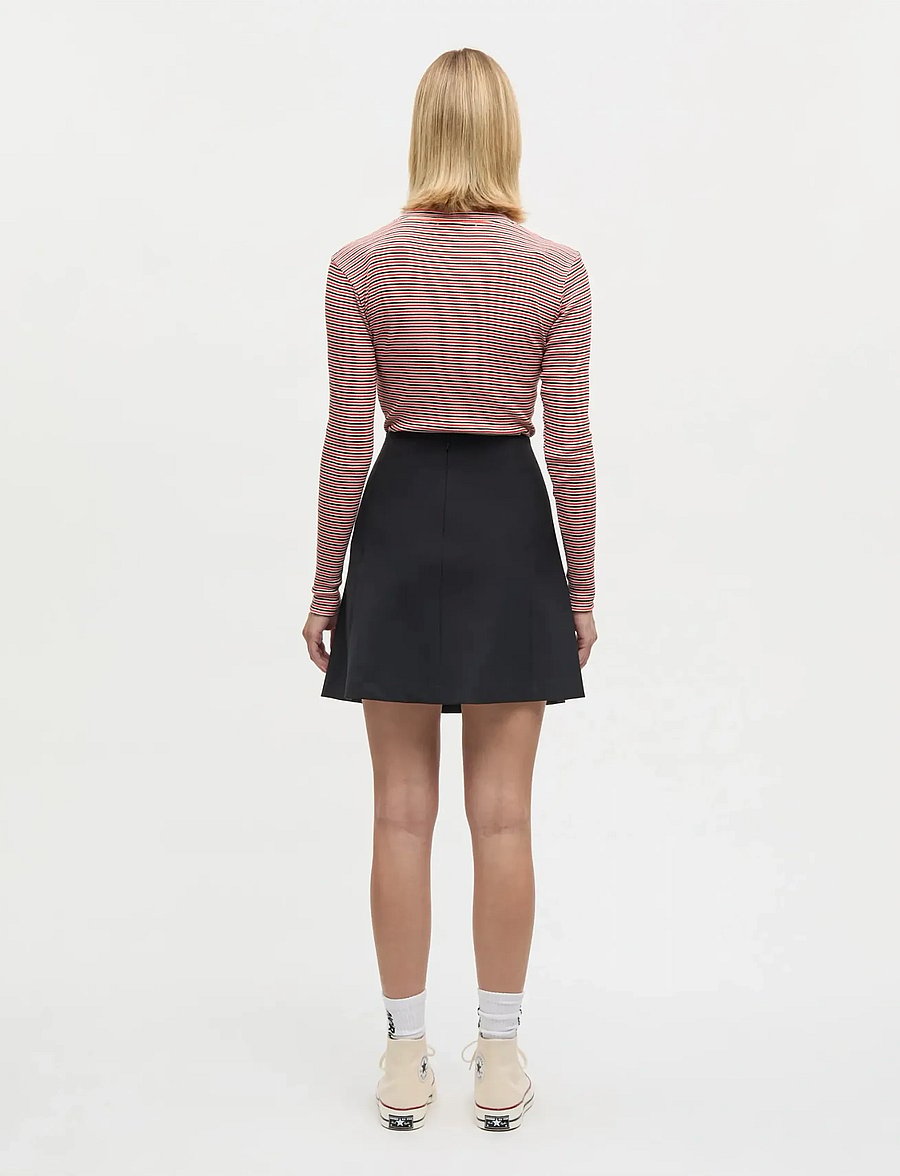 Mads Nørgaard - Stretchy Nylon Roberta Skirt - korte nederdele - black - 2