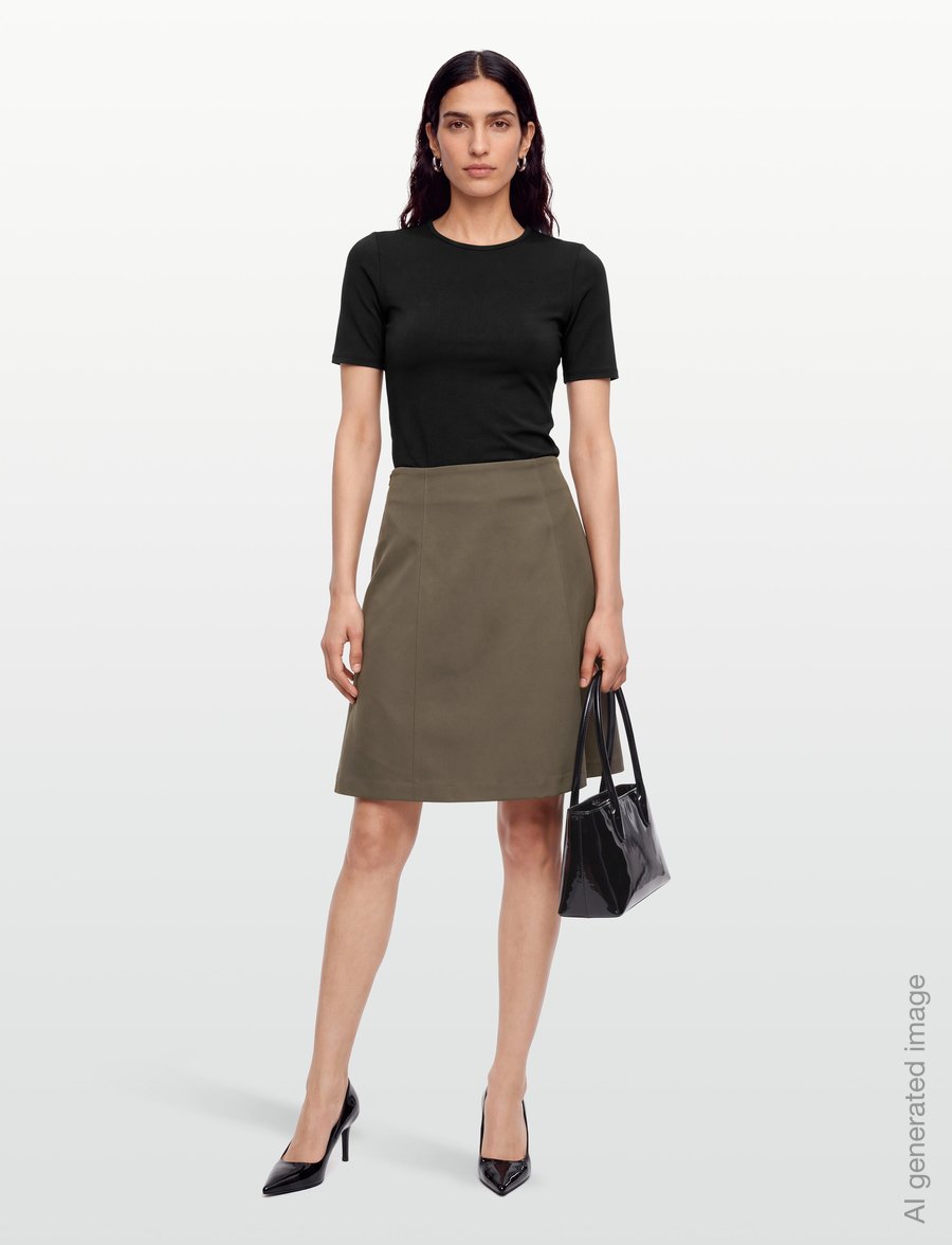 Mads Nørgaard - Stretchy Nylon Roberta Skirt - kurze röcke - tarmac - 0