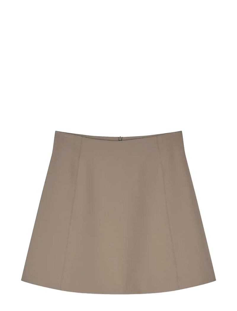 Mads Nørgaard - Stretchy Nylon Roberta Skirt - korta kjolar - walnut - 1