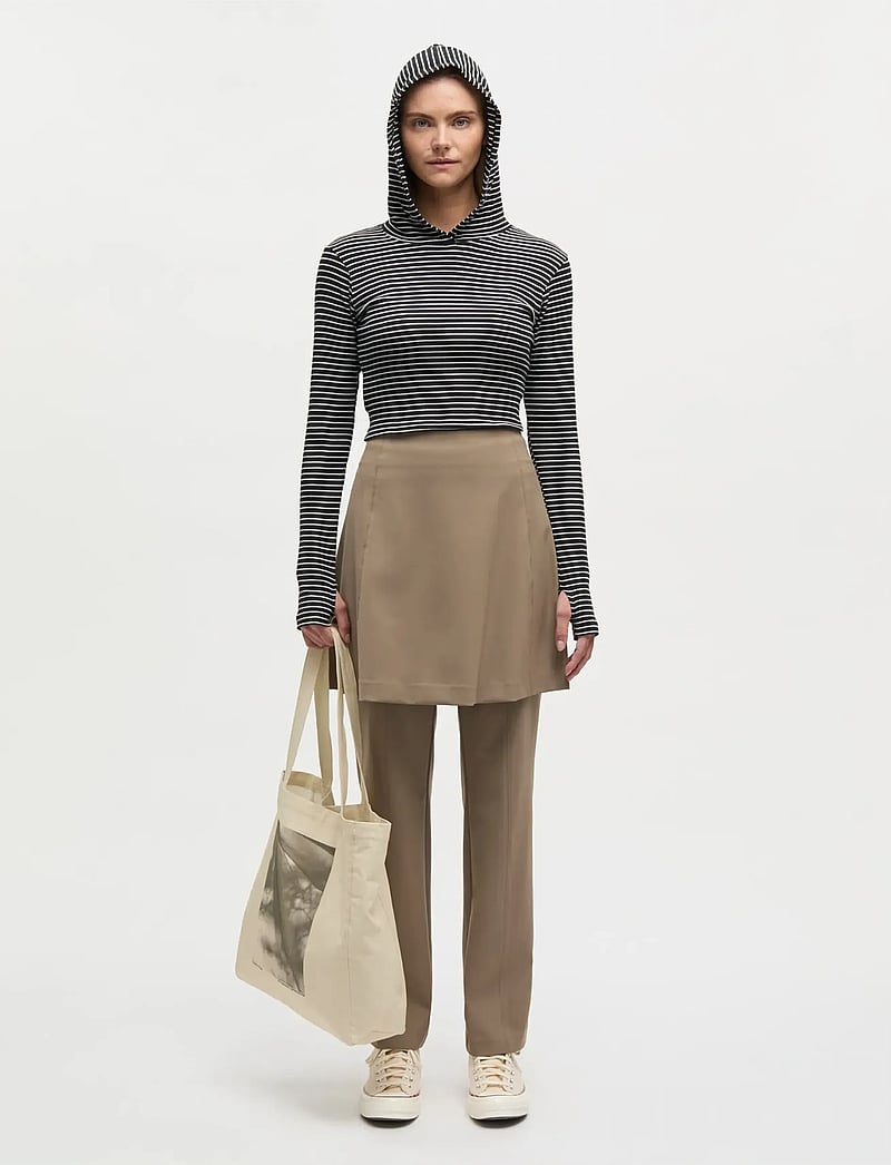 Mads Nørgaard - Stretchy Nylon Roberta Skirt - korta kjolar - walnut - 0
