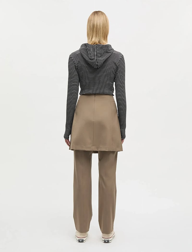 Mads Nørgaard - Stretchy Nylon Roberta Skirt - korta kjolar - walnut - 2