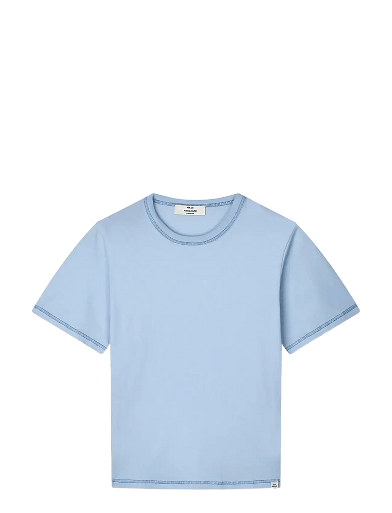 Mads Nørgaard - Single Cotton Grace Tee - t-shirts - cashmere blue - 0