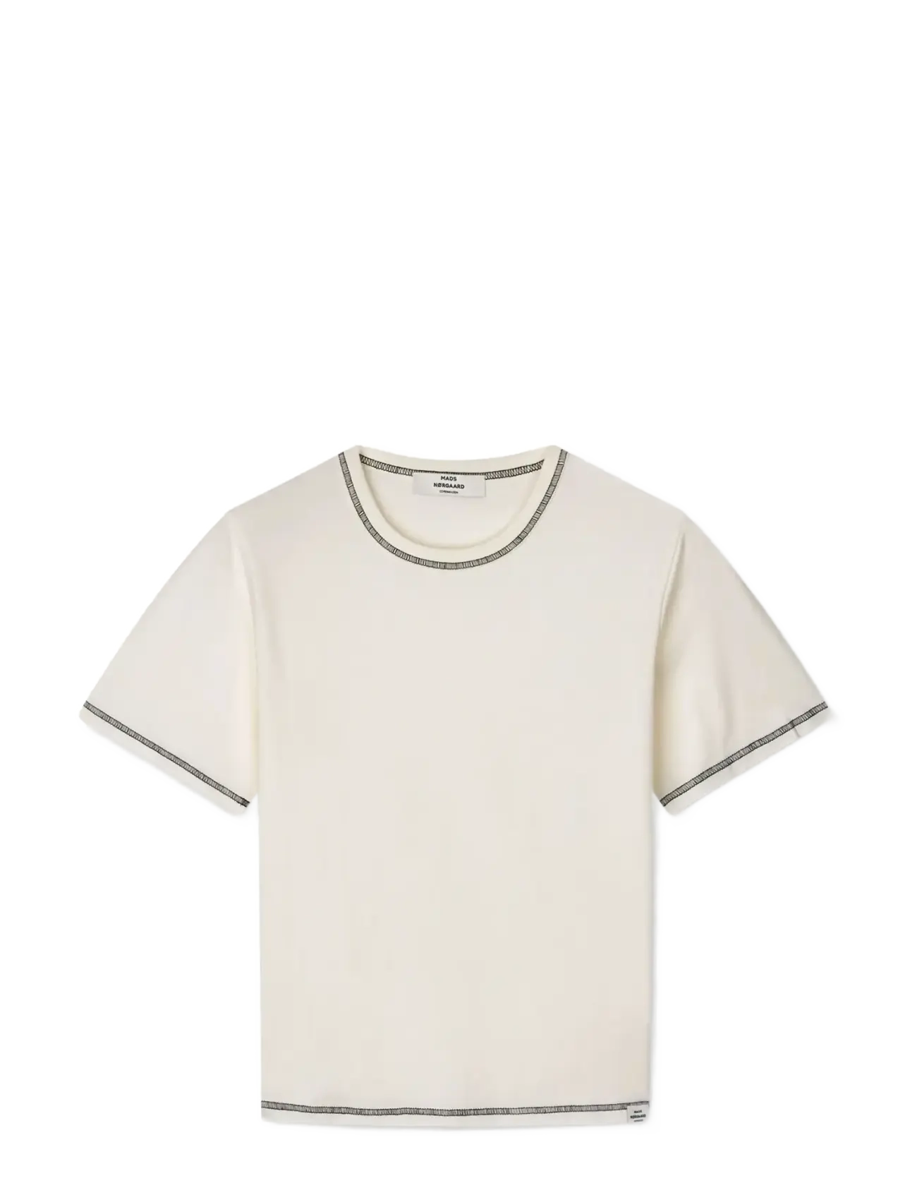 Mads Nørgaard Single Cotton Grace Tee - Kleidung - SNOW WHITE / cream