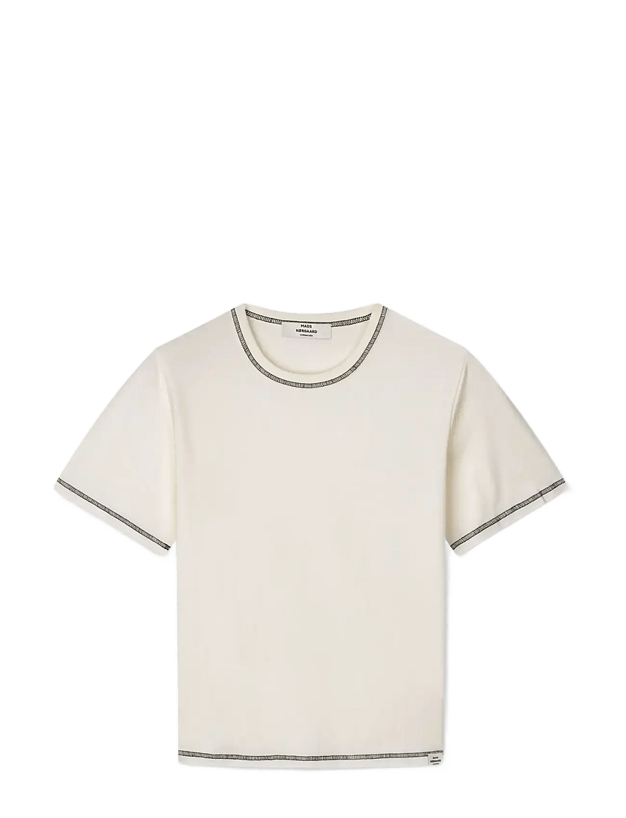 Mads Nørgaard - Single Cotton Grace Tee - t-shirts - snow white - 1