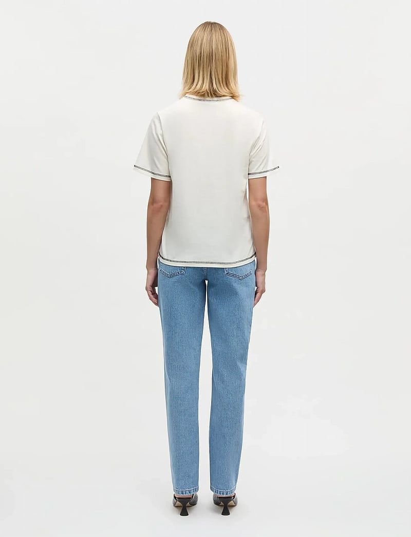 Mads Nørgaard - Single Cotton Grace Tee - t-shirts - snow white - 2
