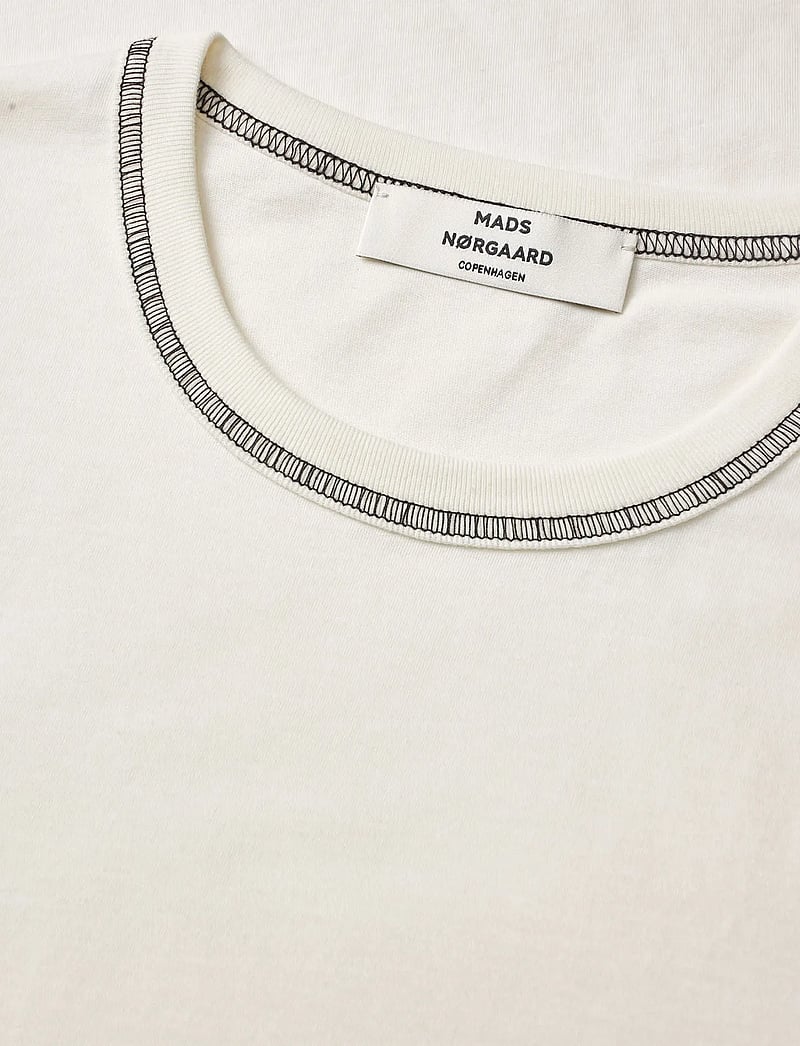 Mads Nørgaard - Single Cotton Grace Tee - t-shirts - snow white - 3