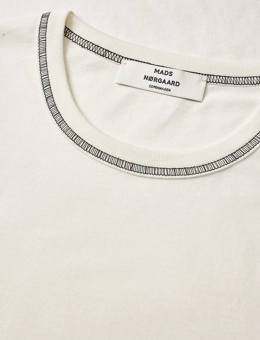 Mads Nørgaard - Single Cotton Grace Tee - t-shirts - snow white - 3