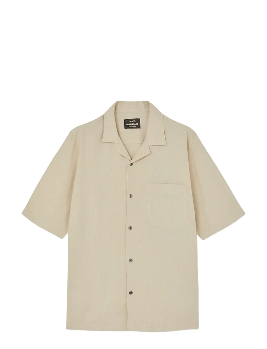 Mads Nørgaard - Texture Kenji Shirt SS - short-sleeved shirts - castle wall - 0