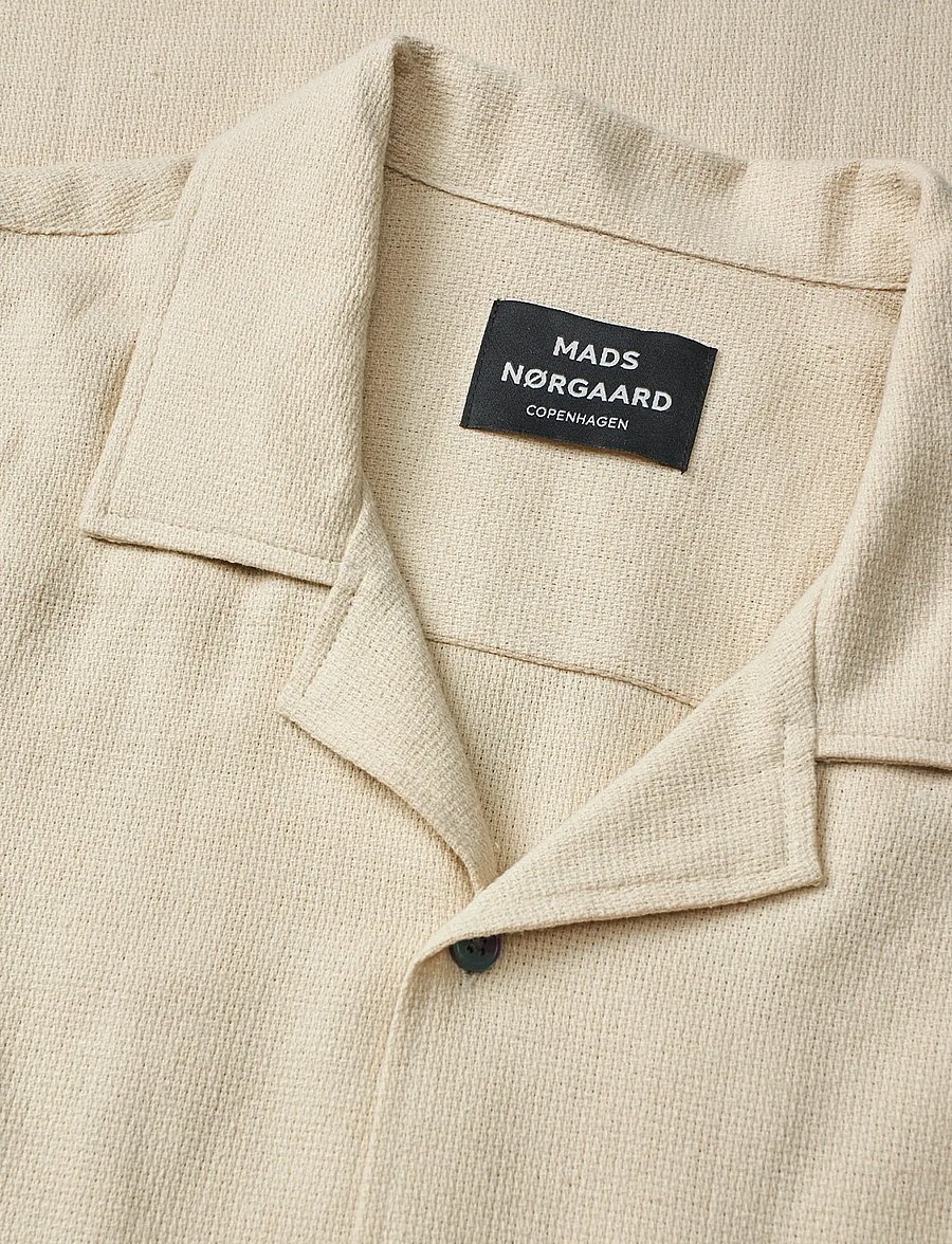 Mads Nørgaard - Texture Kenji Shirt SS - short-sleeved shirts - castle wall - 1