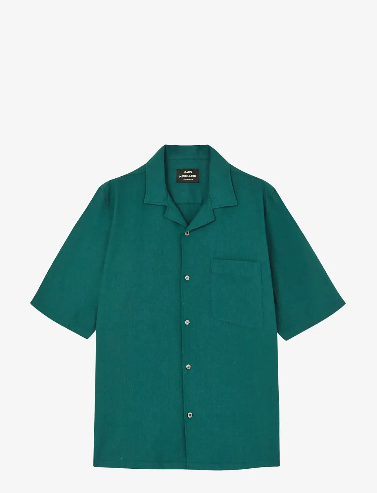 Mads Nørgaard - Texture Kenji Shirt SS - kurzarmhemden - deep sea - 1