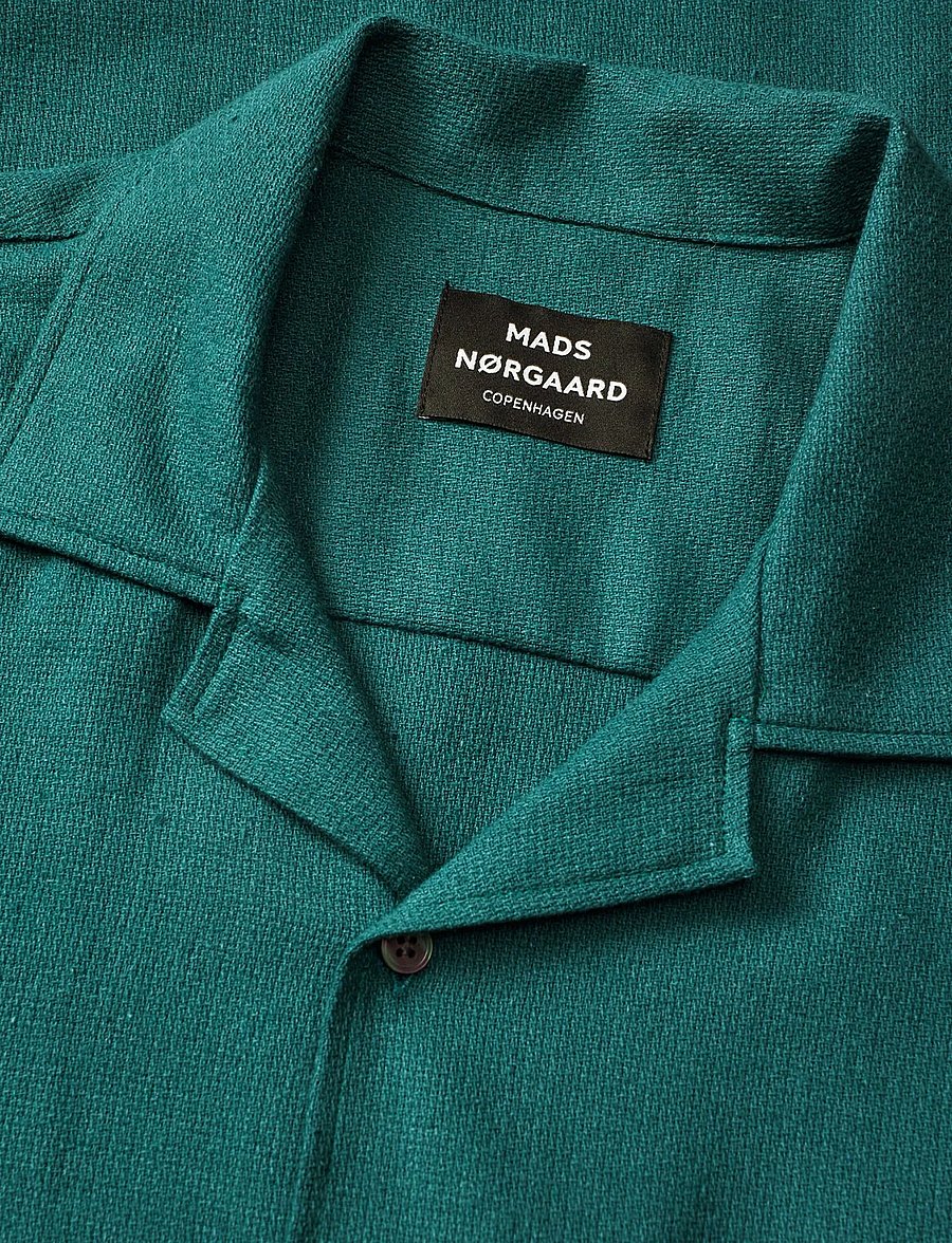 Mads Nørgaard - Texture Kenji Shirt SS - chemises à manches courtes - deep sea - 3