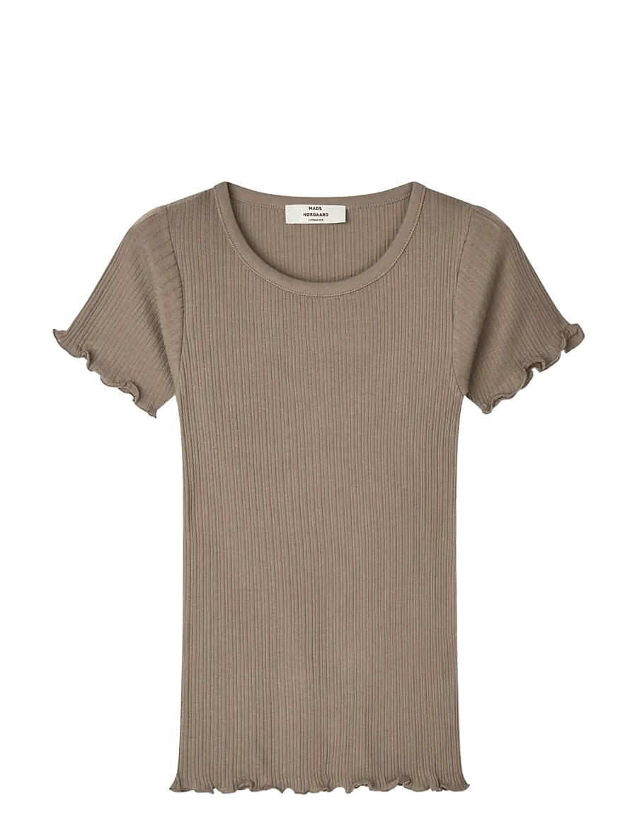 Mads Nørgaard - Pointella Trixy Tee - t-shirts - walnut - 0