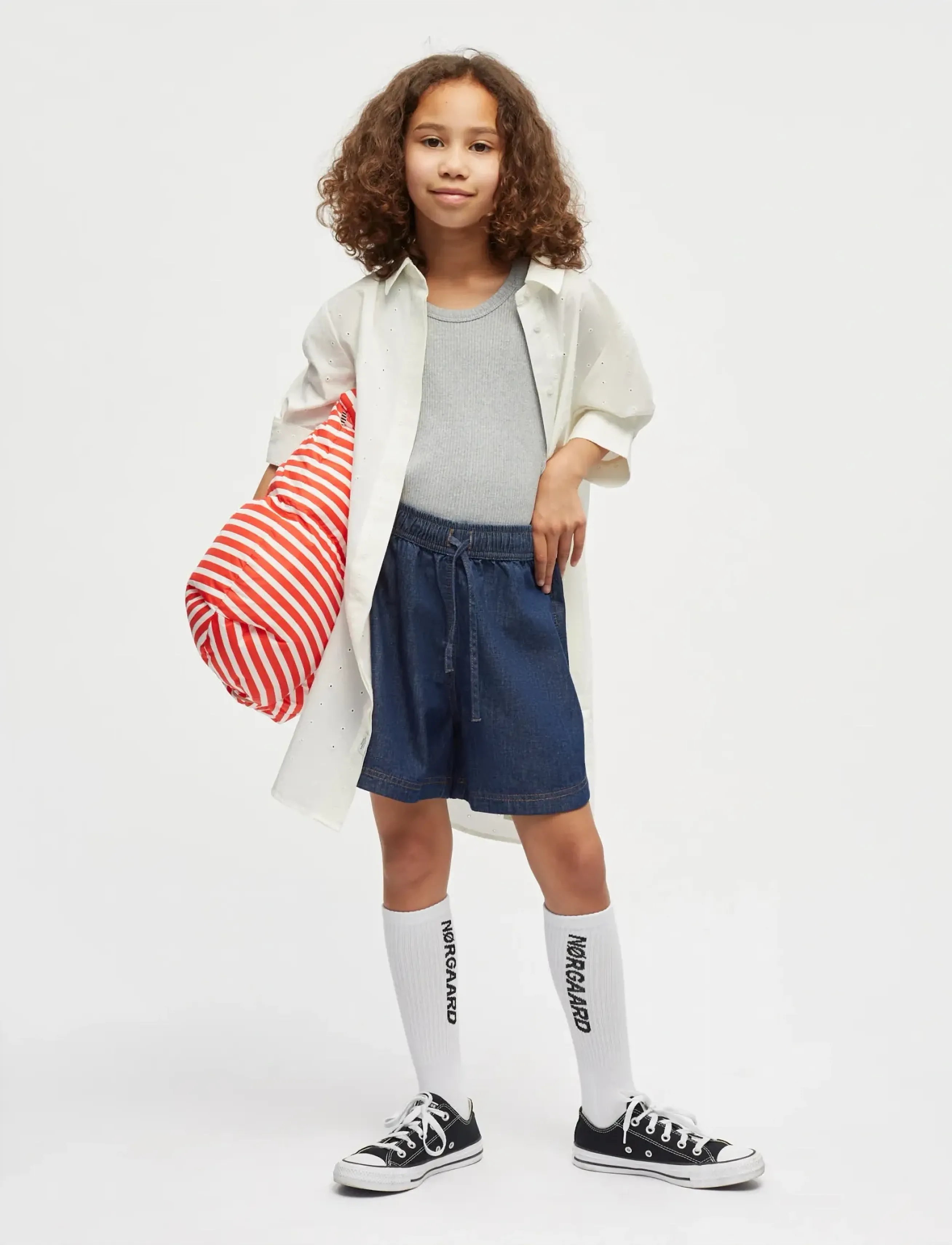 Mads Nørgaard Air Denim Pio Shorts - Shorts - MID BLUE DENIM / blue