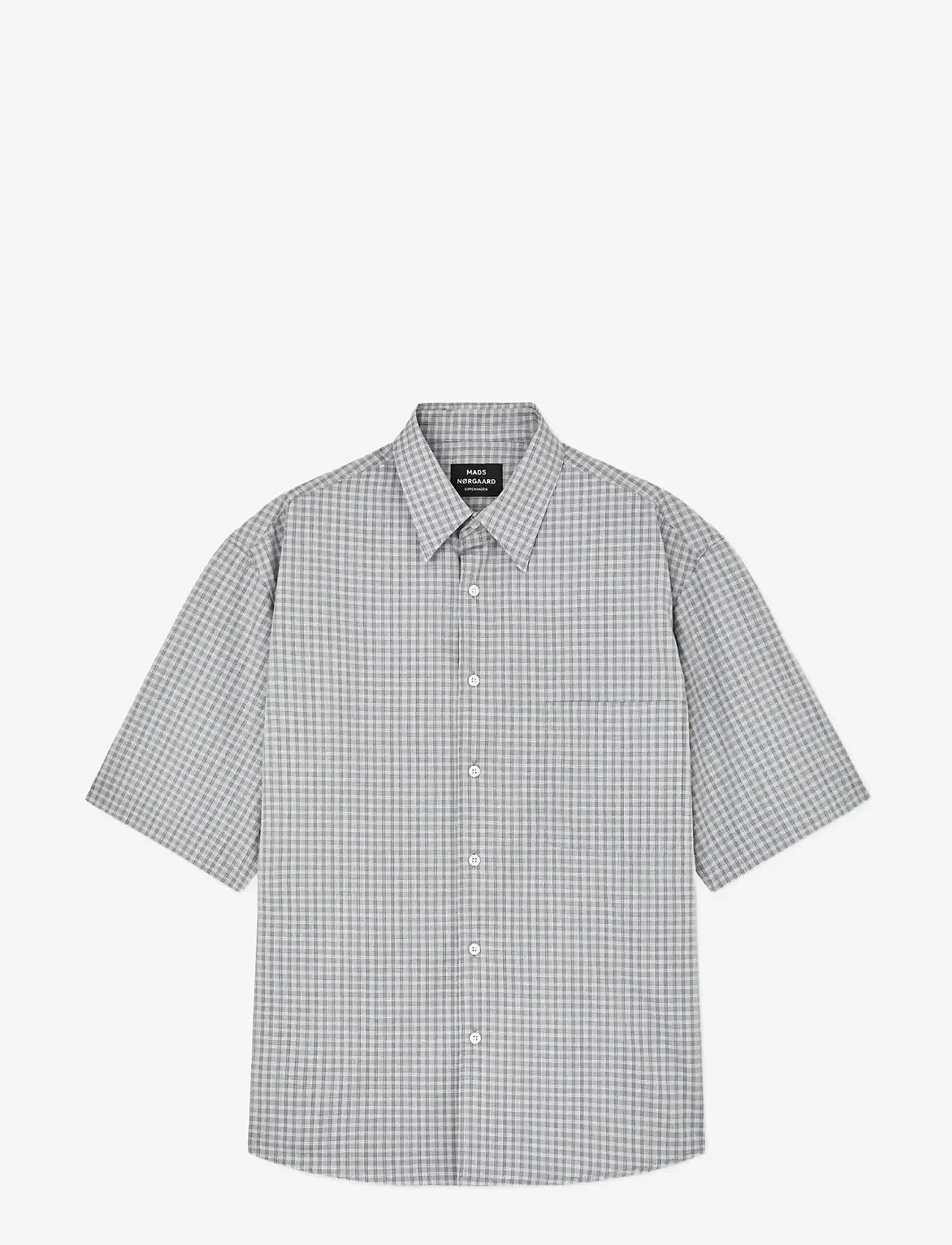 Mads Nørgaard - Cotton Soft Oskar Shirt SS - stribede skjorter - sky captain ch. - 1