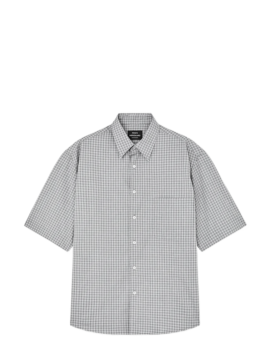 Mads Nørgaard - Cotton Soft Oskar Shirt SS - triibulised särgid - sky captain ch. - 1