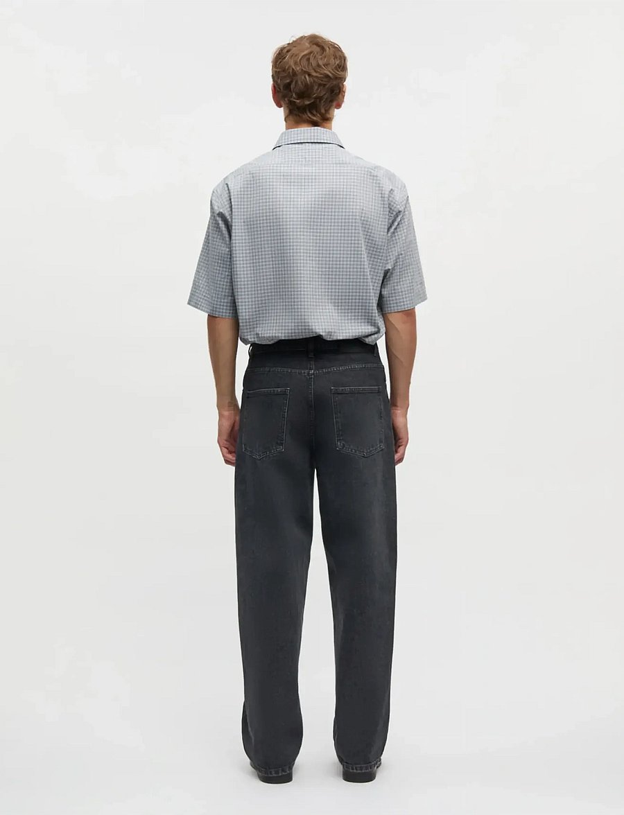 Mads Nørgaard - Cotton Soft Oskar Shirt SS - triibulised särgid - sky captain ch. - 2