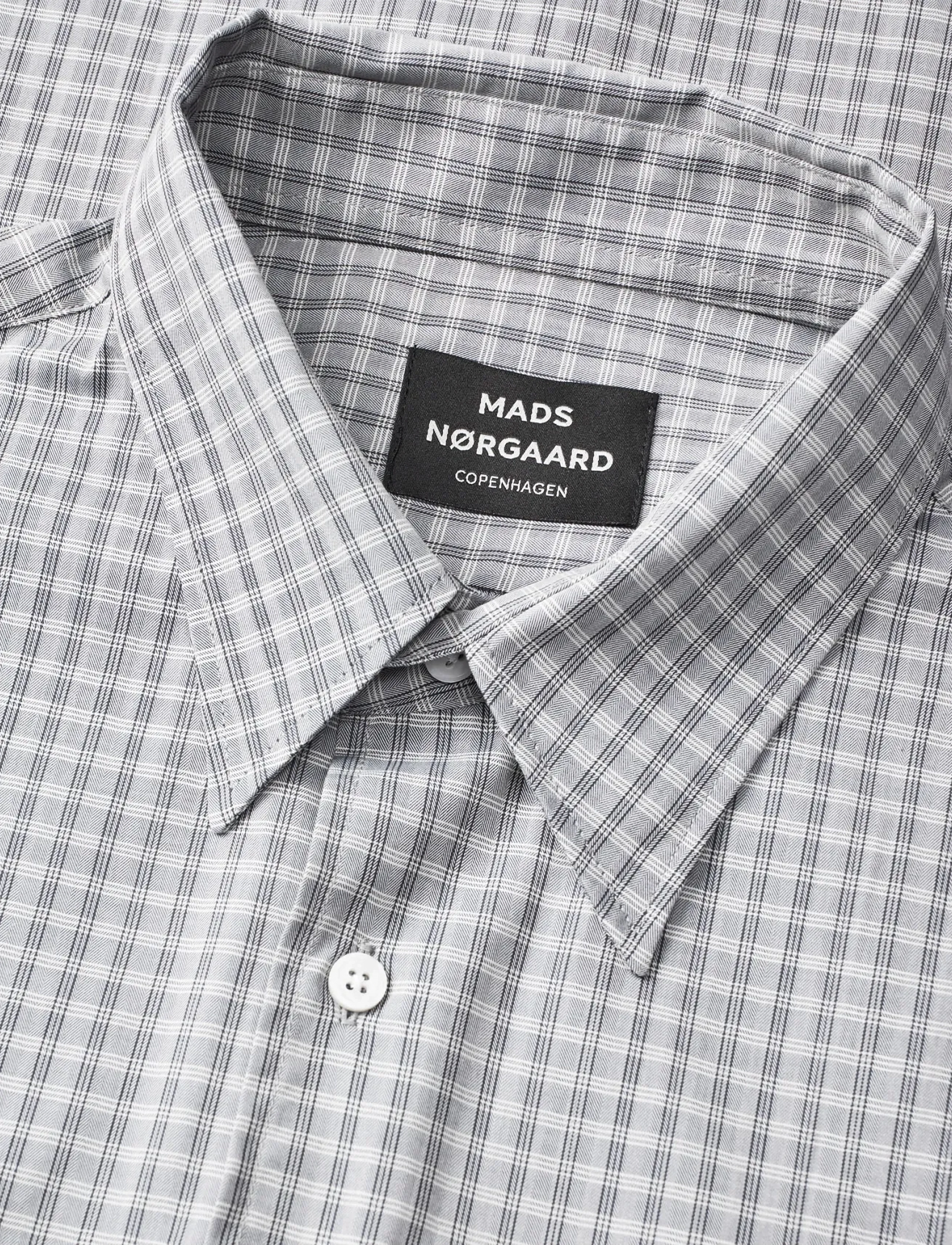 Mads Nørgaard - Cotton Soft Oskar Shirt SS - triibulised särgid - sky captain ch. - 3