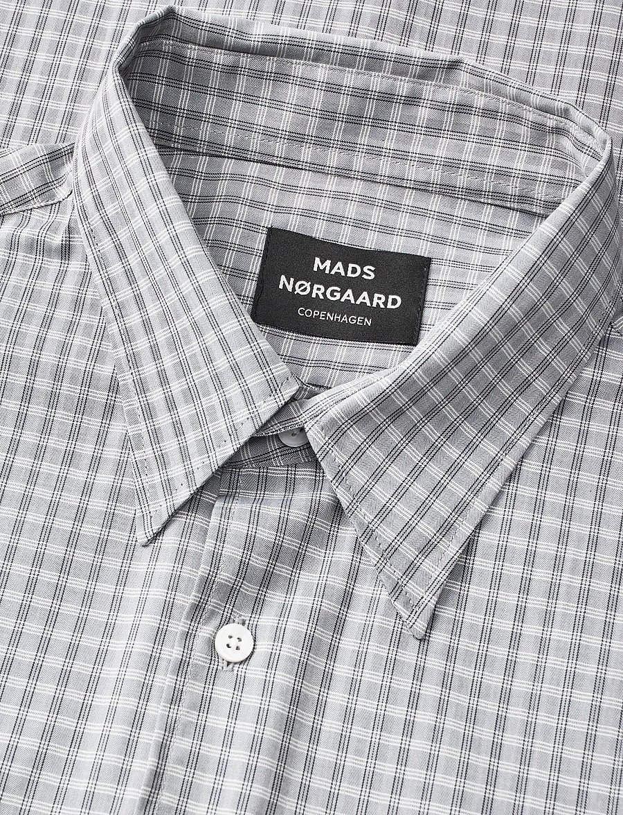 Mads Nørgaard - Cotton Soft Oskar Shirt SS - triibulised särgid - sky captain ch. - 3