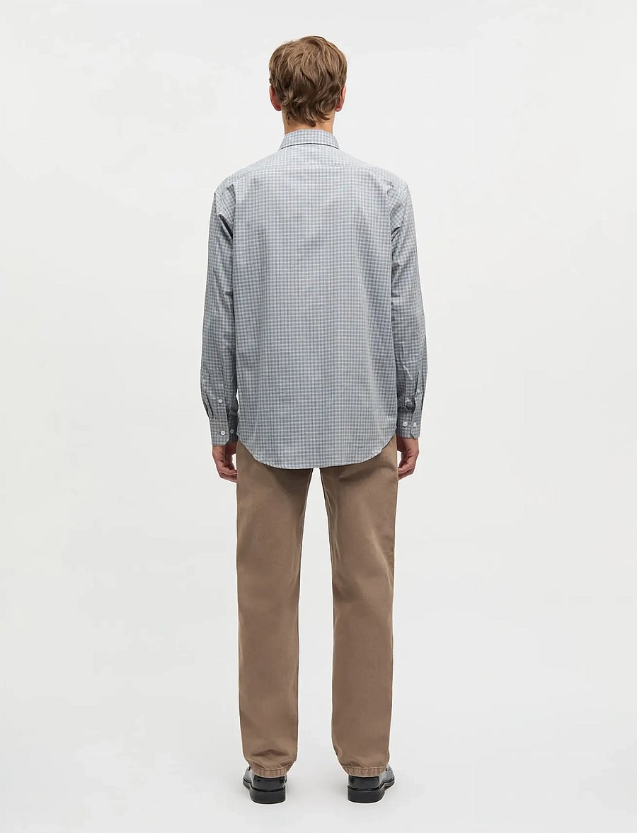 Mads Nørgaard - Cotton Soft Marcel Shirt - randiga skjortor - sky captain ch. - 2