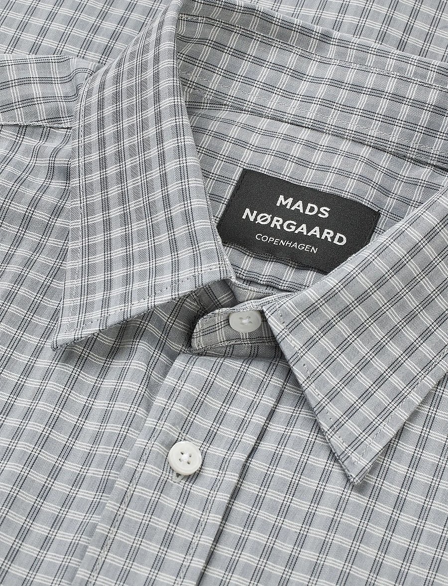 Mads Nørgaard - Cotton Soft Marcel Shirt - randiga skjortor - sky captain ch. - 3