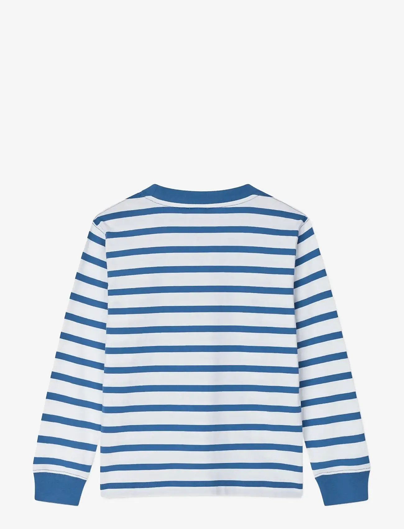 Mads Nørgaard - Cotton Jersey Stripe Carlito Tee LS - långärmade t-shirts - bright cobalt/white - 1