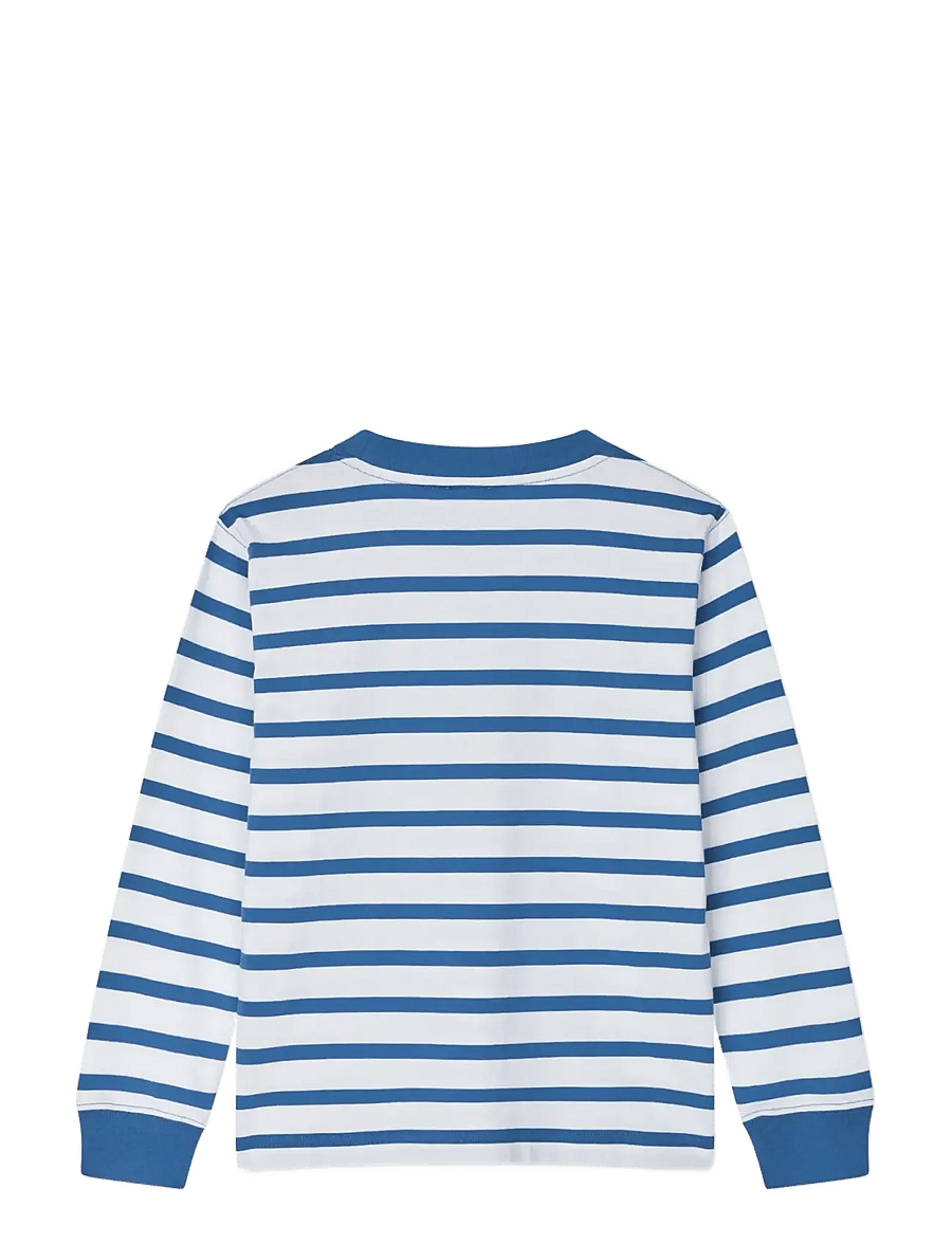 Mads Nørgaard - Cotton Jersey Stripe Carlito Tee LS - t-shirts à manches longues - bright cobalt/white - 1