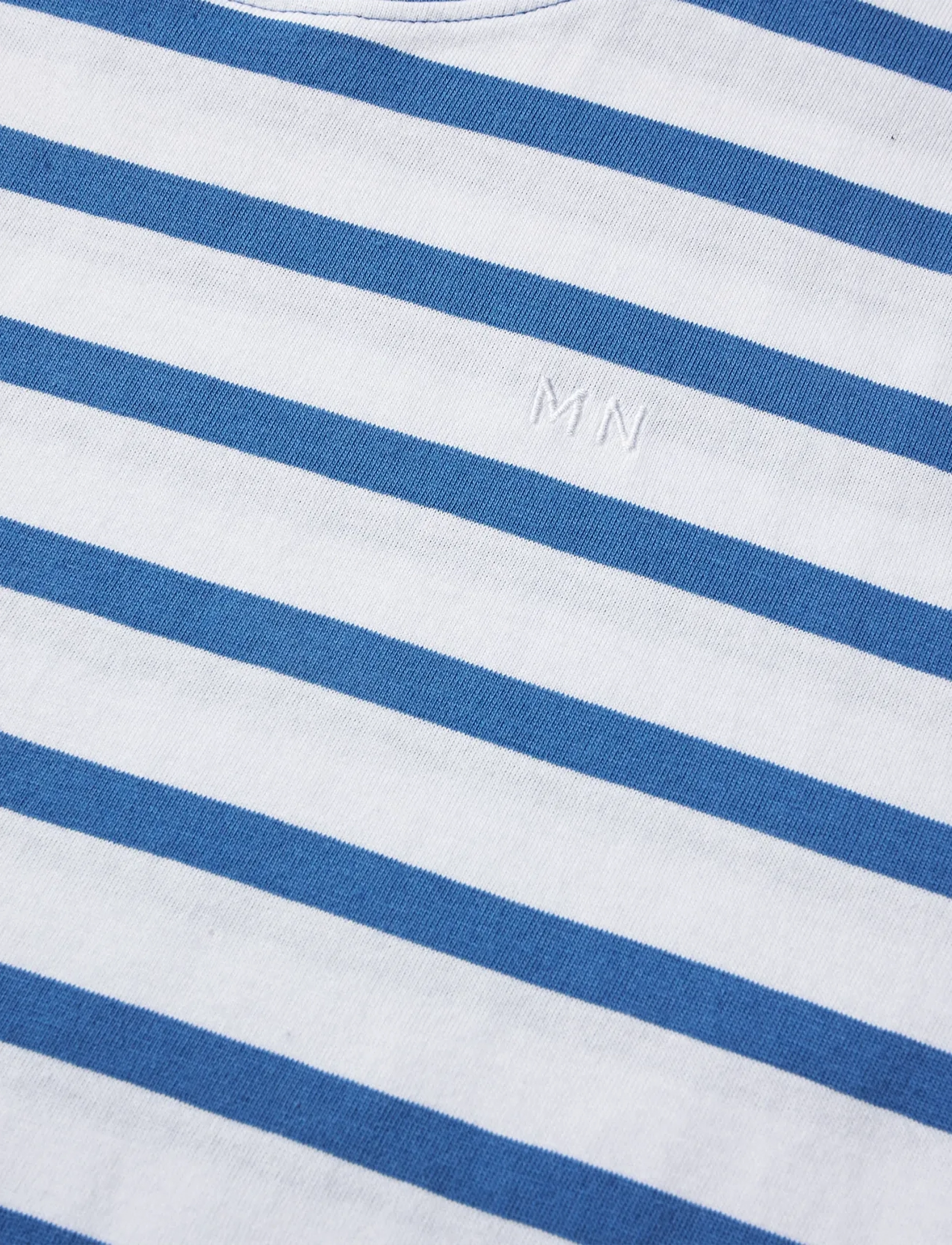 Mads Nørgaard - Cotton Jersey Stripe Carlito Tee LS - pikkade varrukatega t-särgid - bright cobalt/white - 2