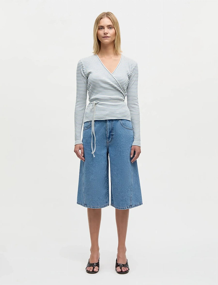 Mads Nørgaard - Luke Denim Robyn Shorts - jeansshorts - blue vintage - 0