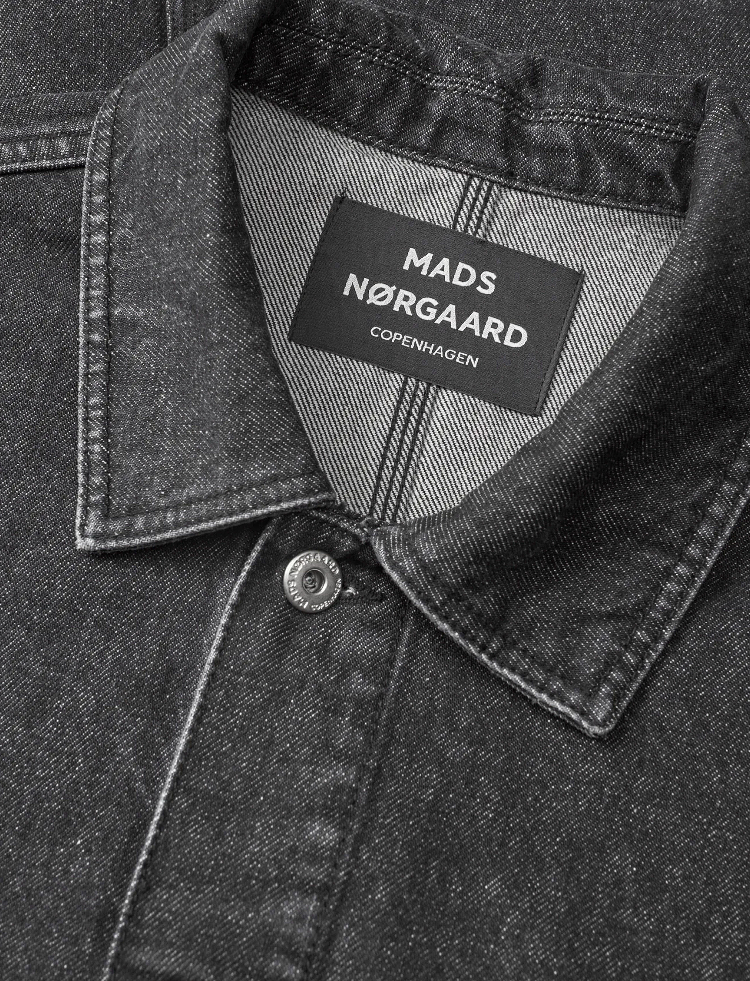 Mads Nørgaard - Arizona Black Denim Chore Jacket - unlined denim jackets - black grey stone wash - 3