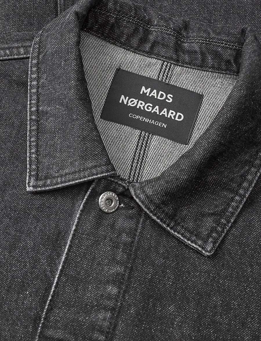 Mads Nørgaard - Arizona Black Denim Chore Jacket - ungefütterte denimjacken - black grey stone wash - 3