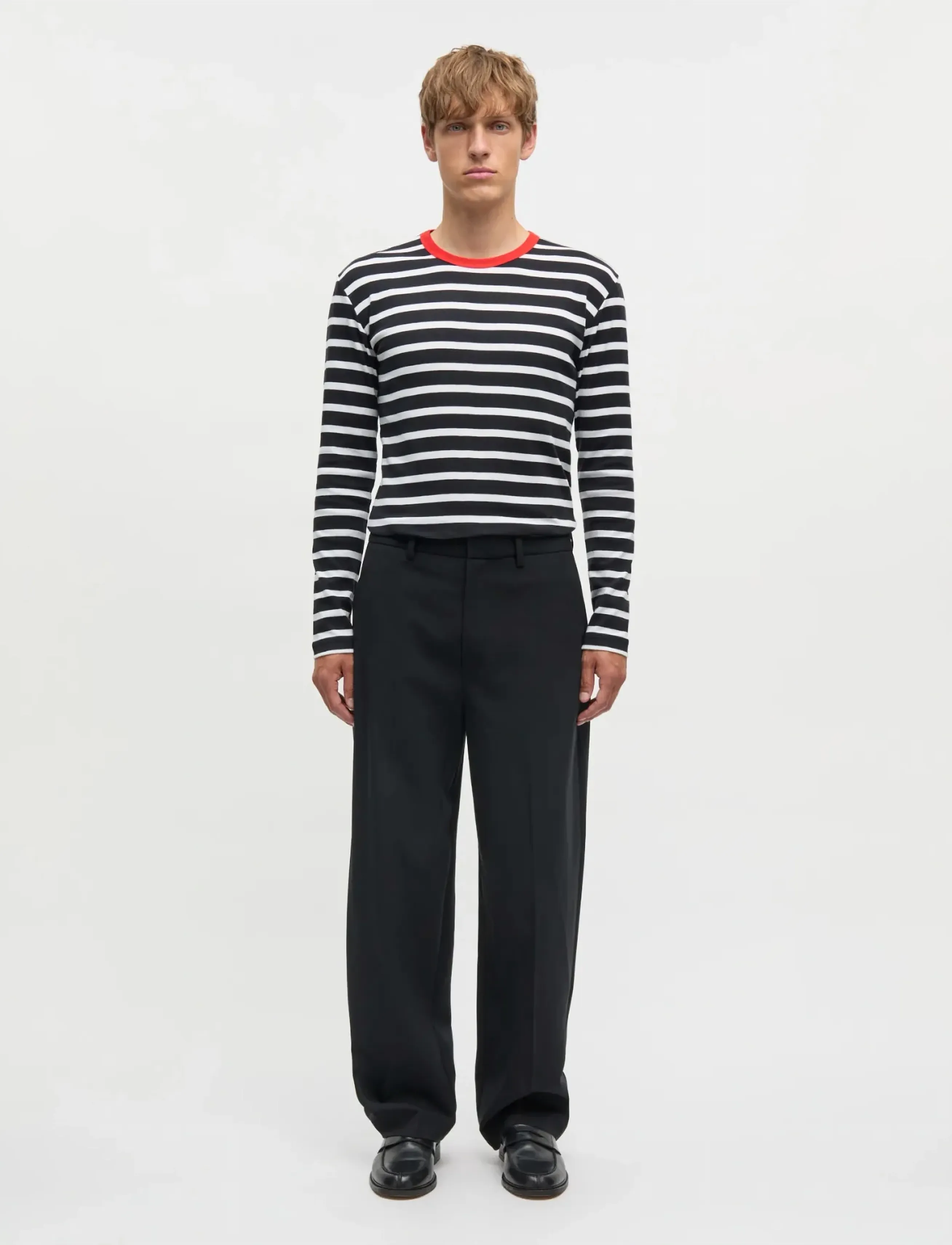 Mads Nørgaard Dense Weave Henry Pants, 31, Black, Bukser > Formelle Bukser, Herre
