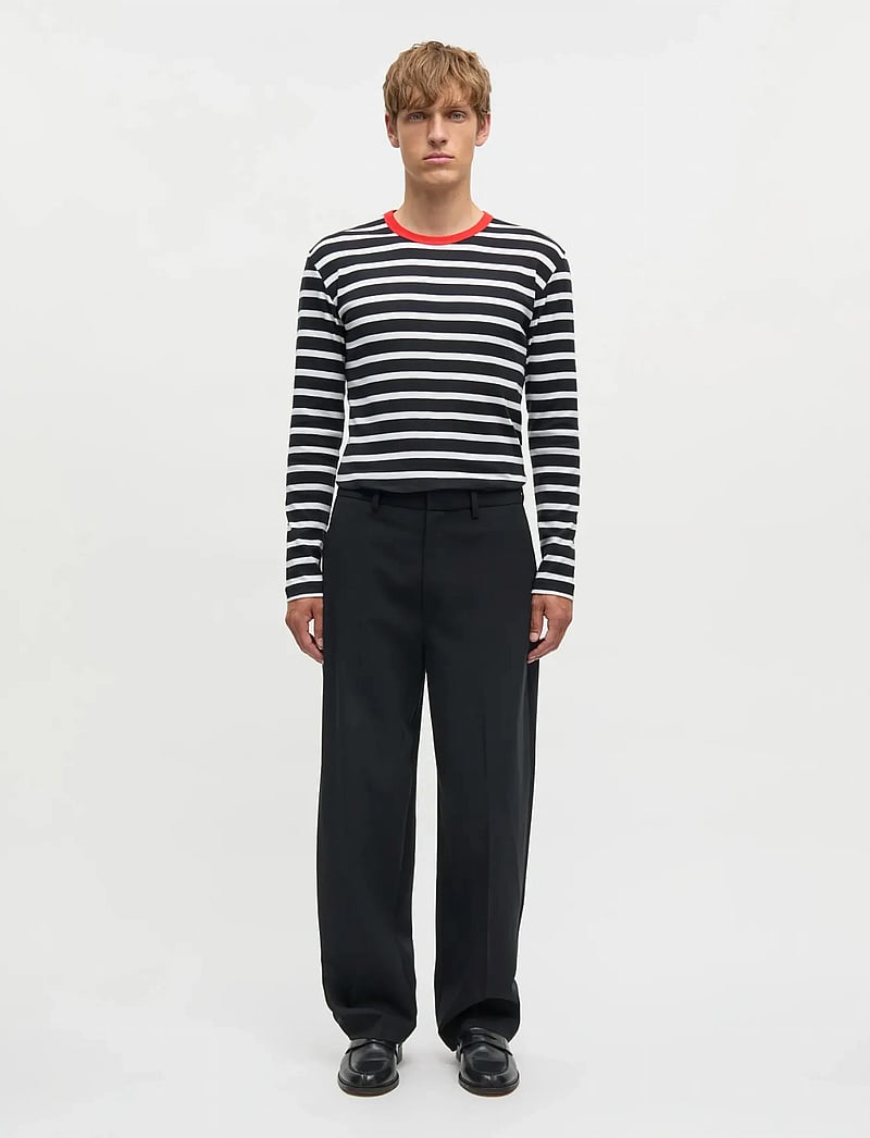 Mads Nørgaard - Dense Weave Henry Pants - Ülikonnapüksid - black - 0