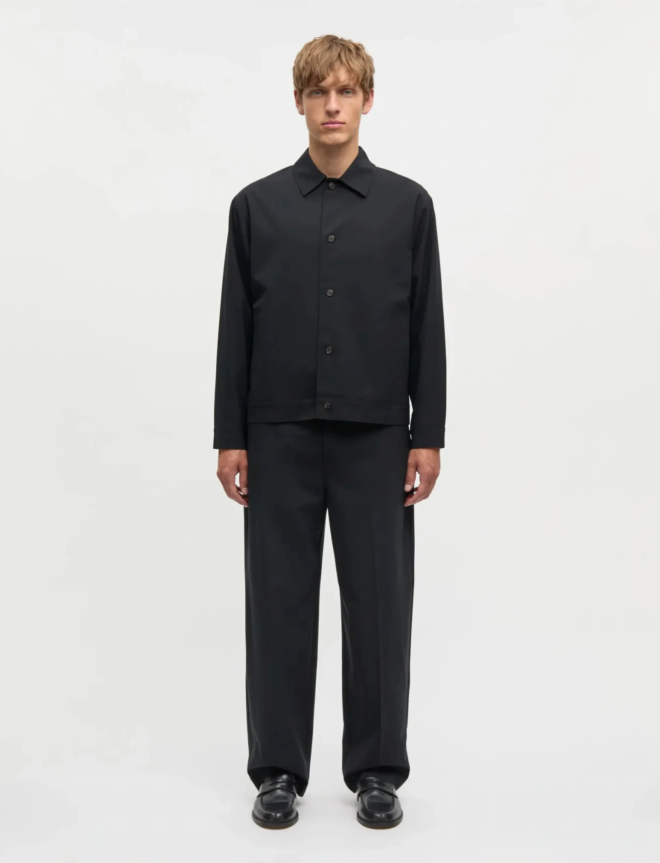 Mads Nørgaard Dense Weave Travis Jacket, Mænd, Coach Jakke, Sort, Str: XL