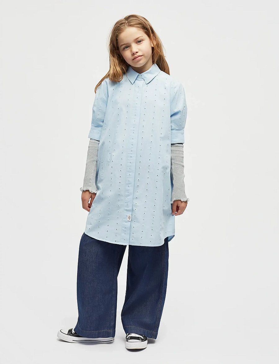 Mads Nørgaard - Broda Naya Dress - kortærmede hverdagskjoler - cashmere blue - 0