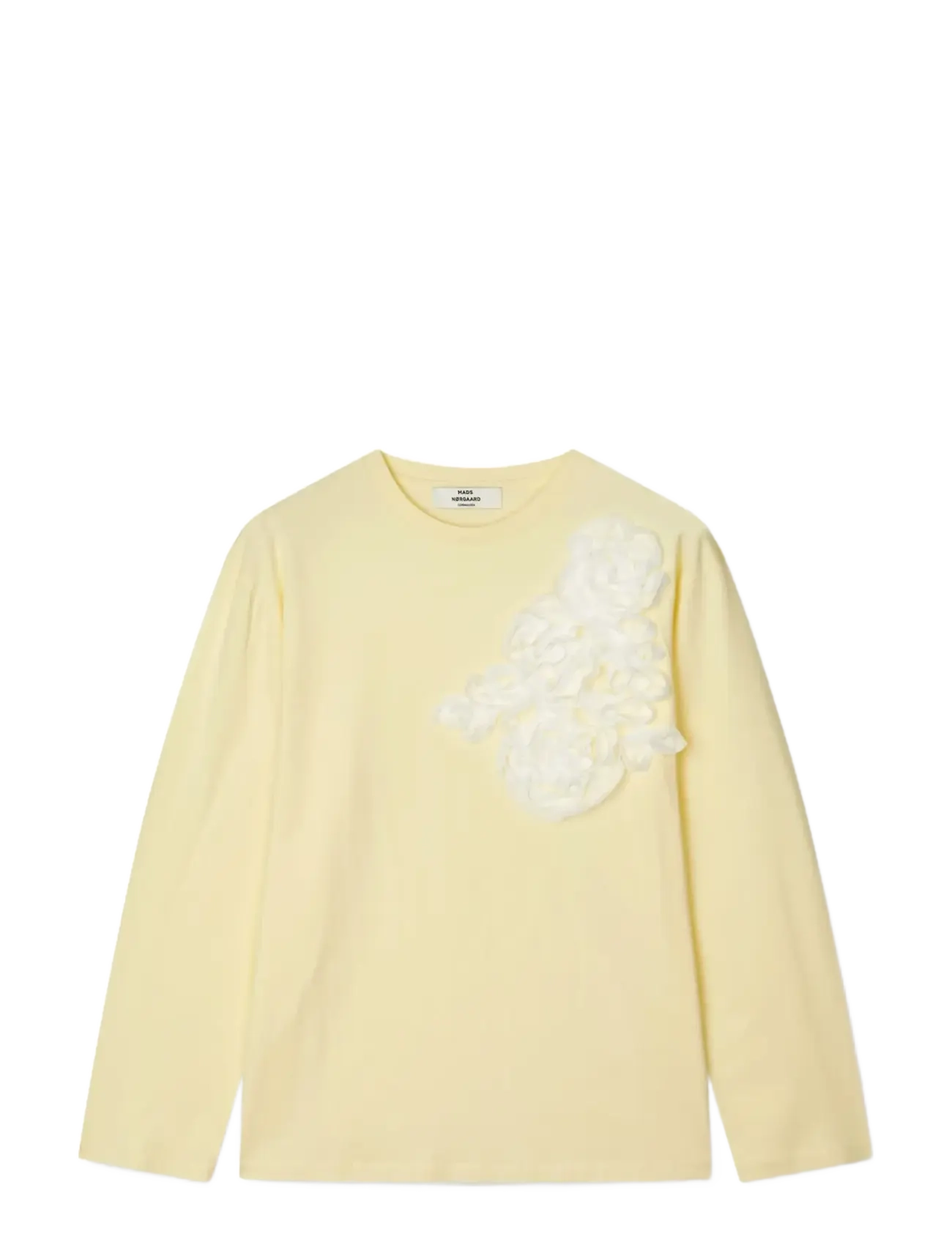 Mads Nørgaard Single Cotton Jerry Tee LS - Clothing - ALMOND OIL / yellow