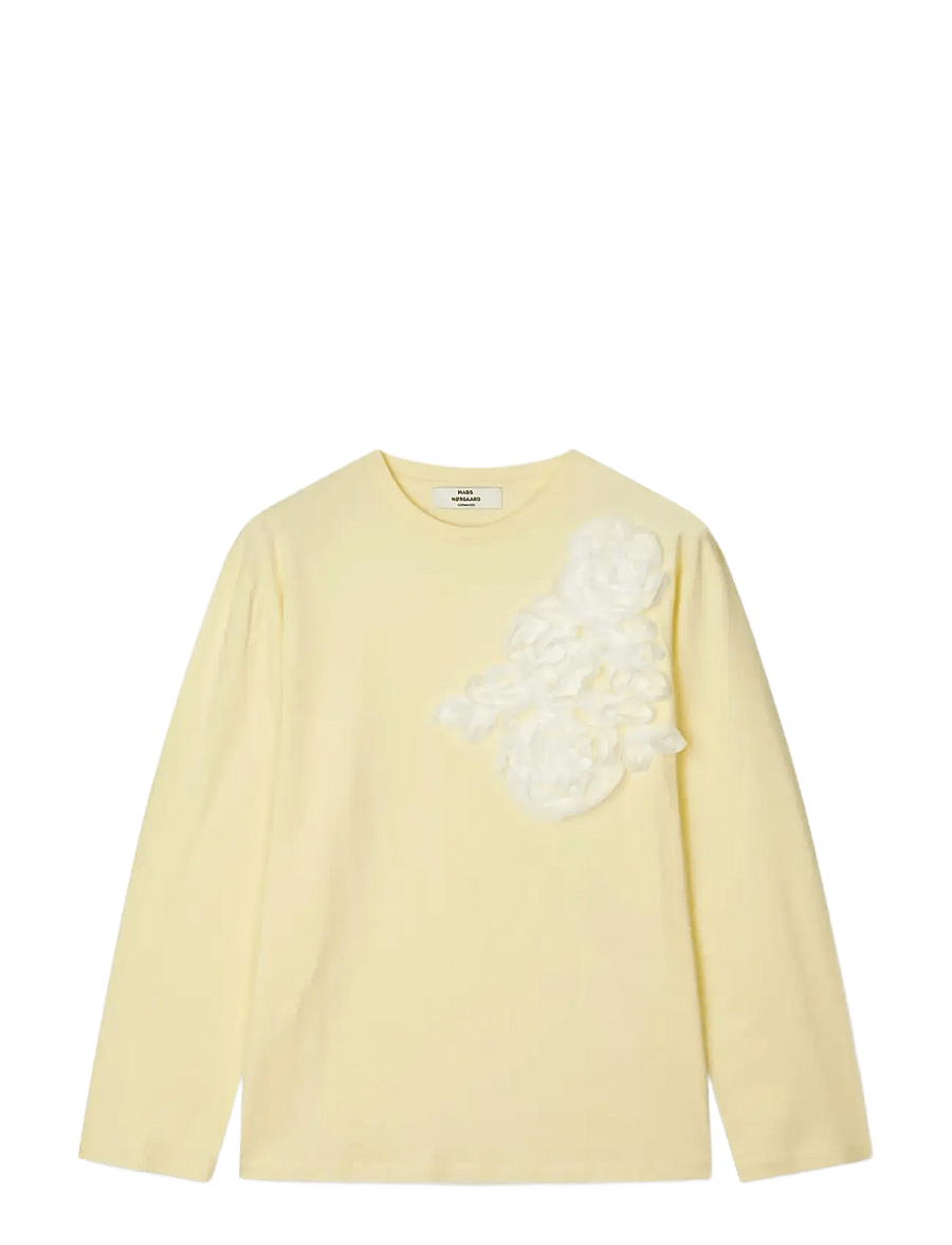 Mads Nørgaard - Single Cotton Jerry Tee LS - langærmede toppe - almond oil - 1