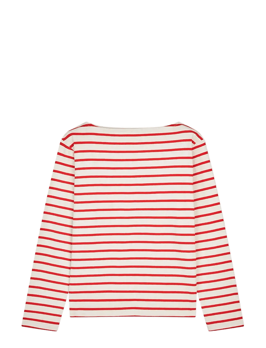 Mads Nørgaard - Pablo Gabi Tee LS - langärmlige tops - vanilla ice/fiery red - 1