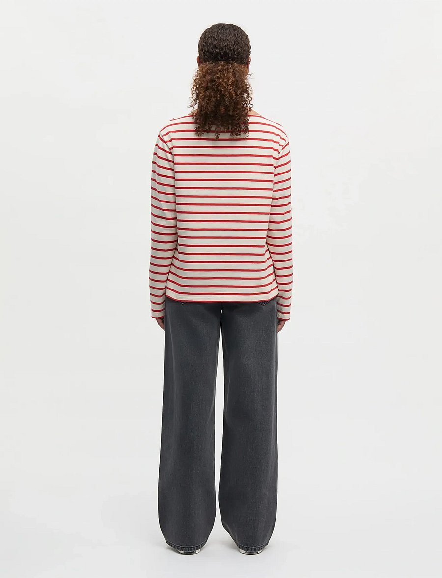Mads Nørgaard - Pablo Gabi Tee LS - langärmlige tops - vanilla ice/fiery red - 2