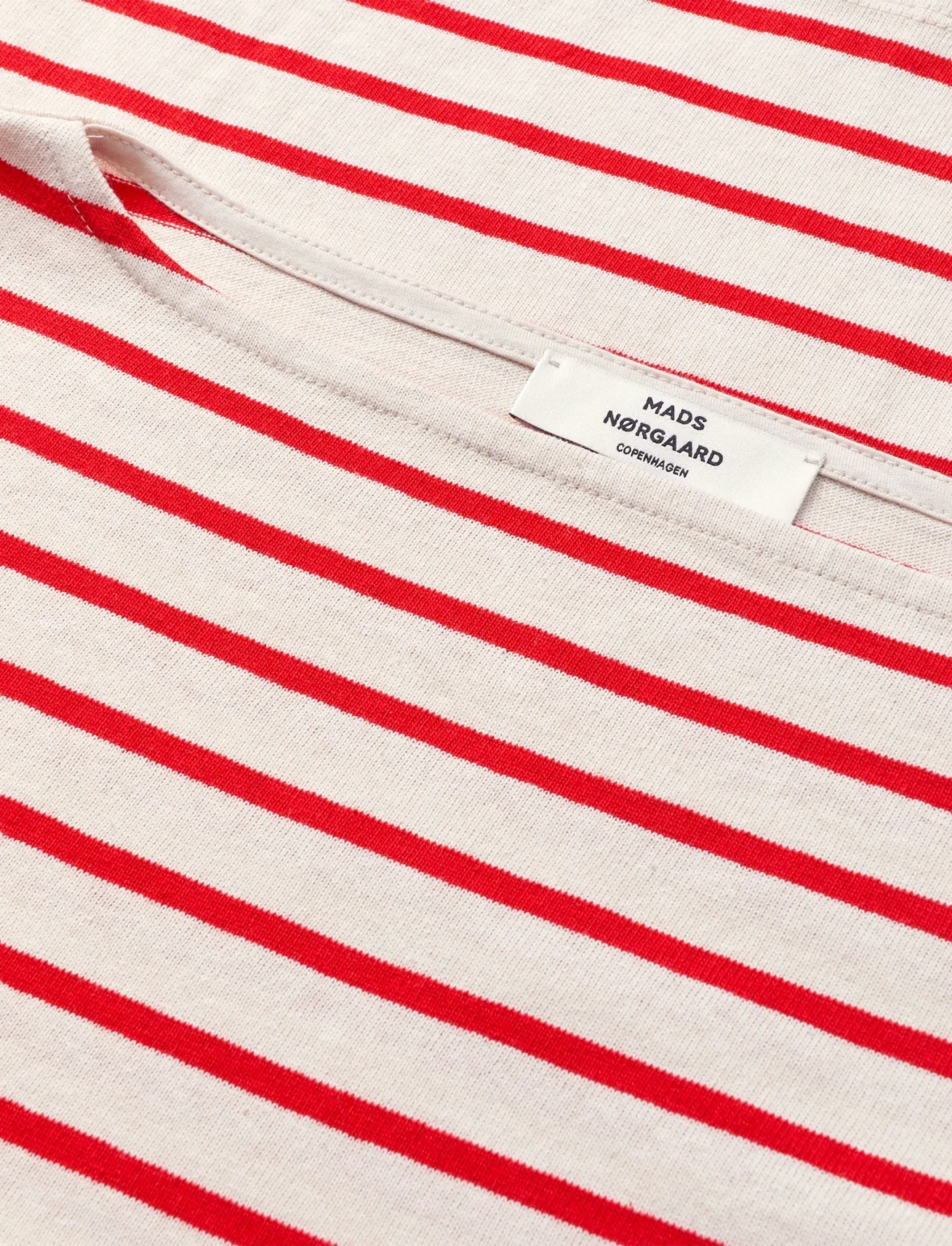 Mads Nørgaard - Pablo Gabi Tee LS - long-sleeved tops - vanilla ice/fiery red - 3