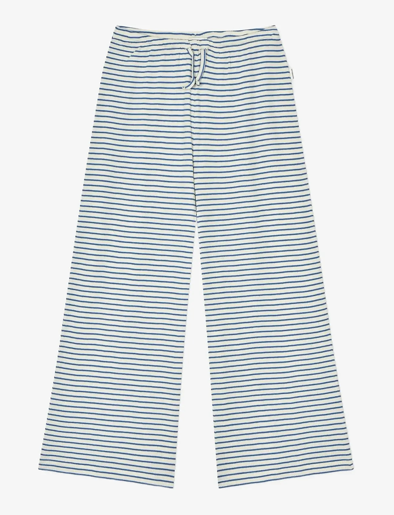Mads Nørgaard - 2x2 Cotton Stripe Verona Pants - pantalons - vanilla ice/bright cobalt - 1