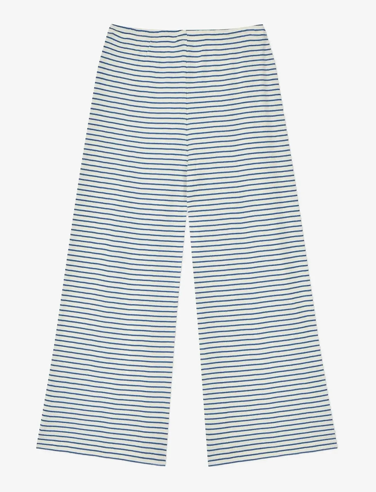 Mads Nørgaard - 2x2 Cotton Stripe Verona Pants - pantalons - vanilla ice/bright cobalt - 2