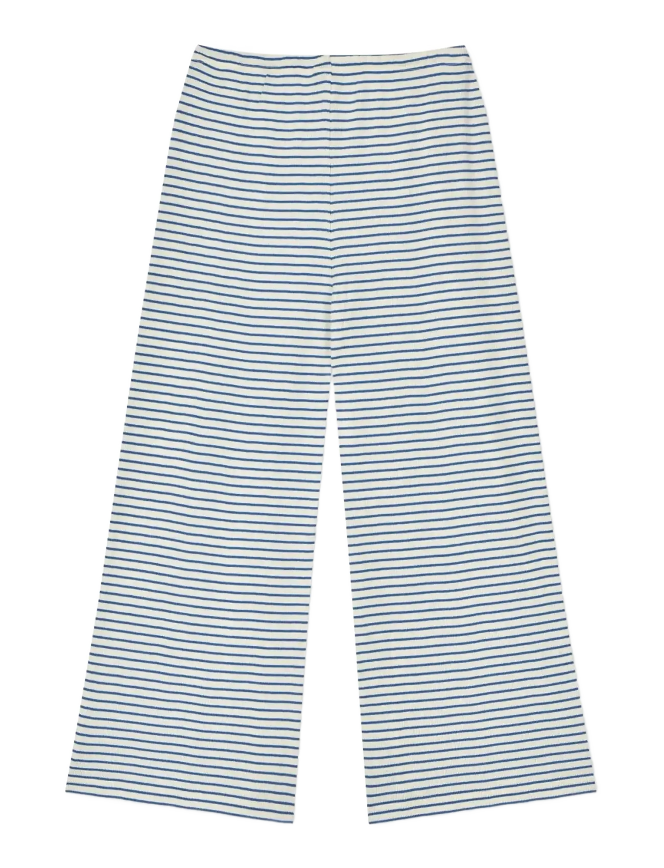 Mads Nørgaard - 2x2 Cotton Stripe Verona Pants - bukser - vanilla ice/bright cobalt - 2