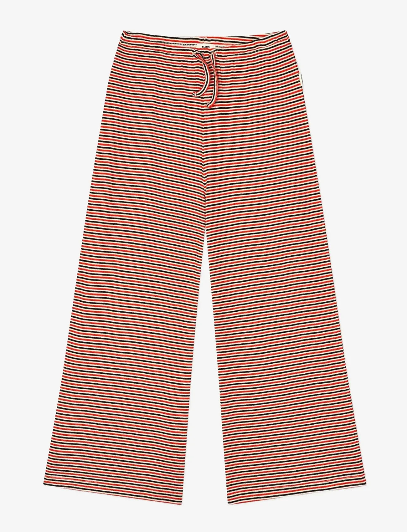 Mads Nørgaard - 2x2 Cotton Stripe Verona Pants - trousers - fiery red/vanilla ice - 1
