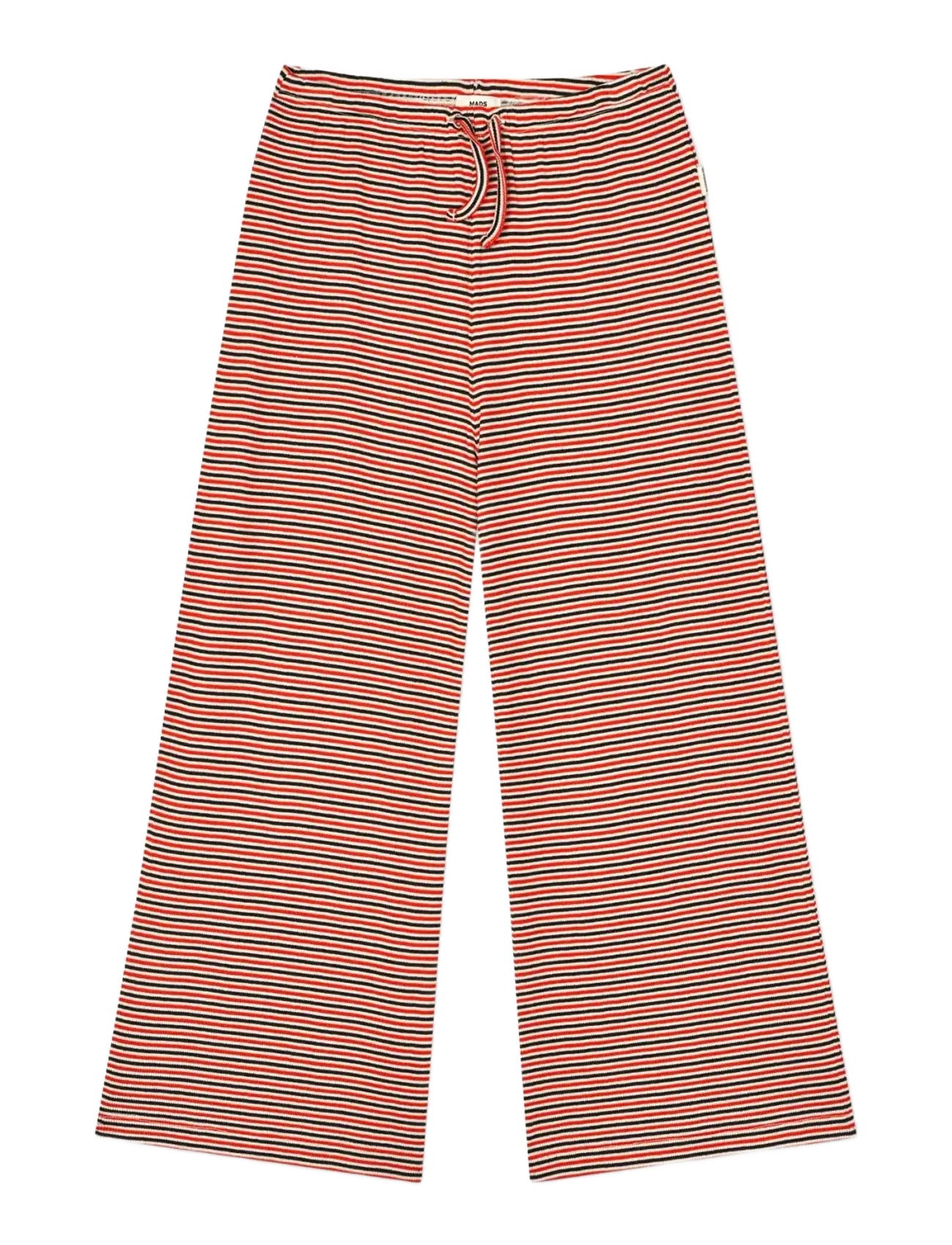 Mads Nørgaard 2x2 Cotton Stripe Verona Pants - Nyheder - FIERY RED/VANILLA ICE / red