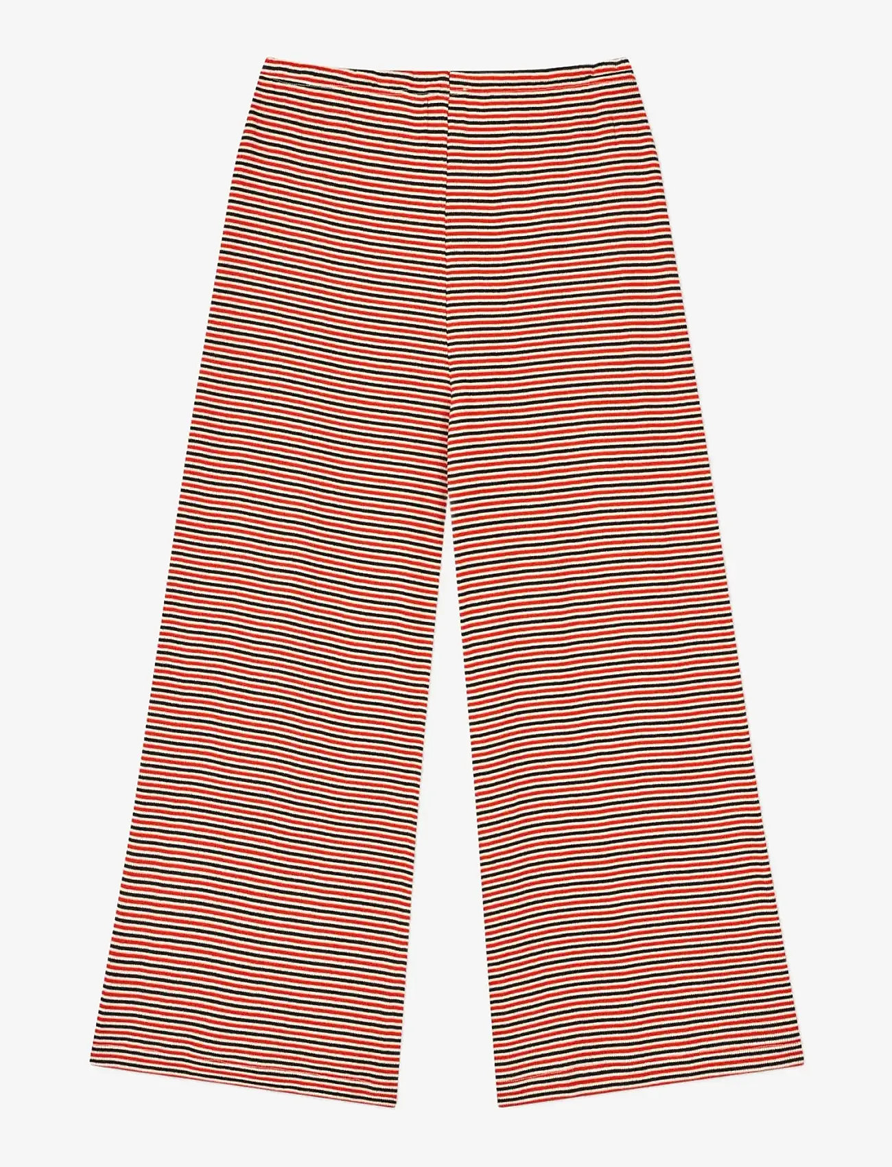 Mads Nørgaard - 2x2 Cotton Stripe Verona Pants - trousers - fiery red/vanilla ice - 2