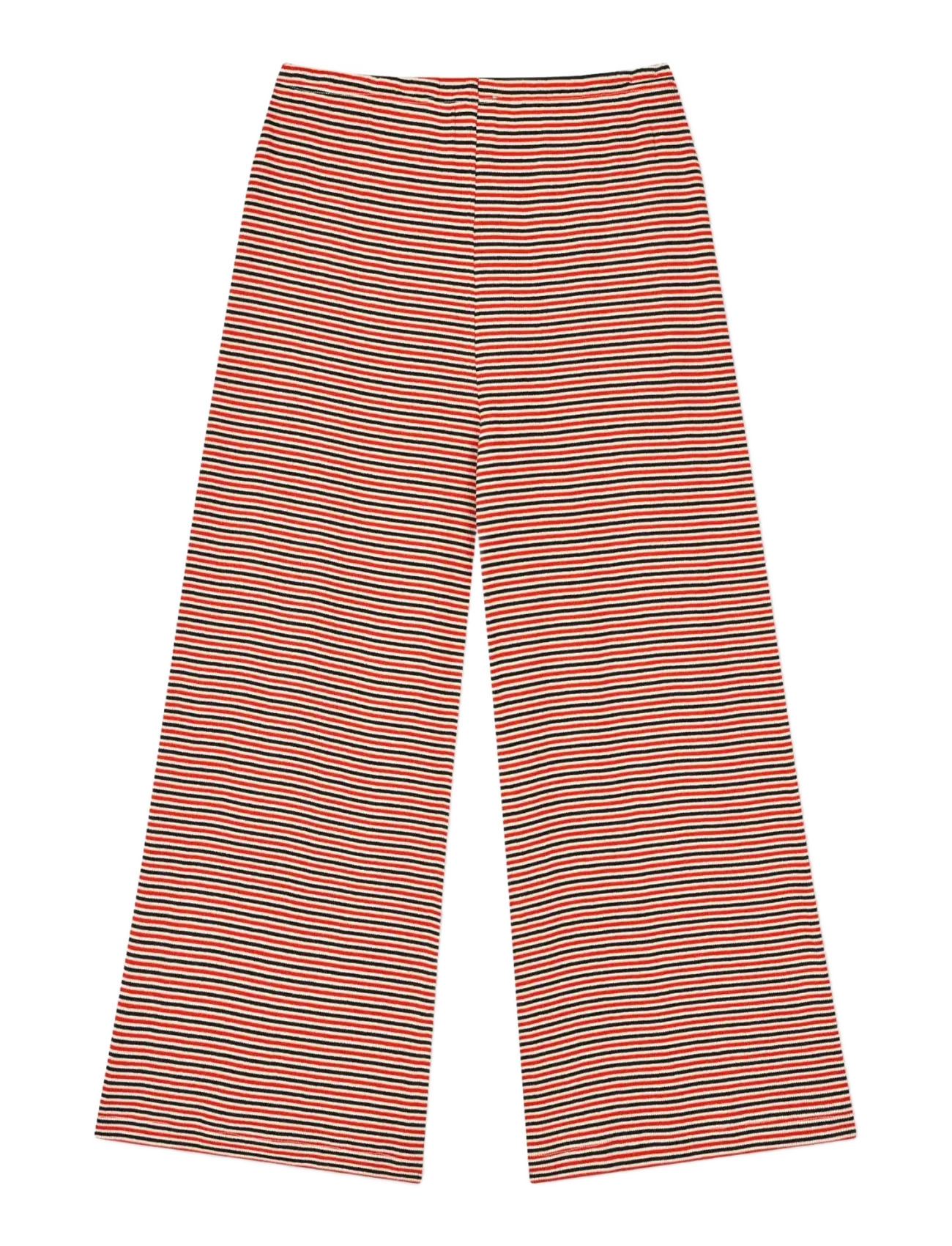 Mads Nørgaard - 2x2 Cotton Stripe Verona Pants - bukser - fiery red/vanilla ice - 2