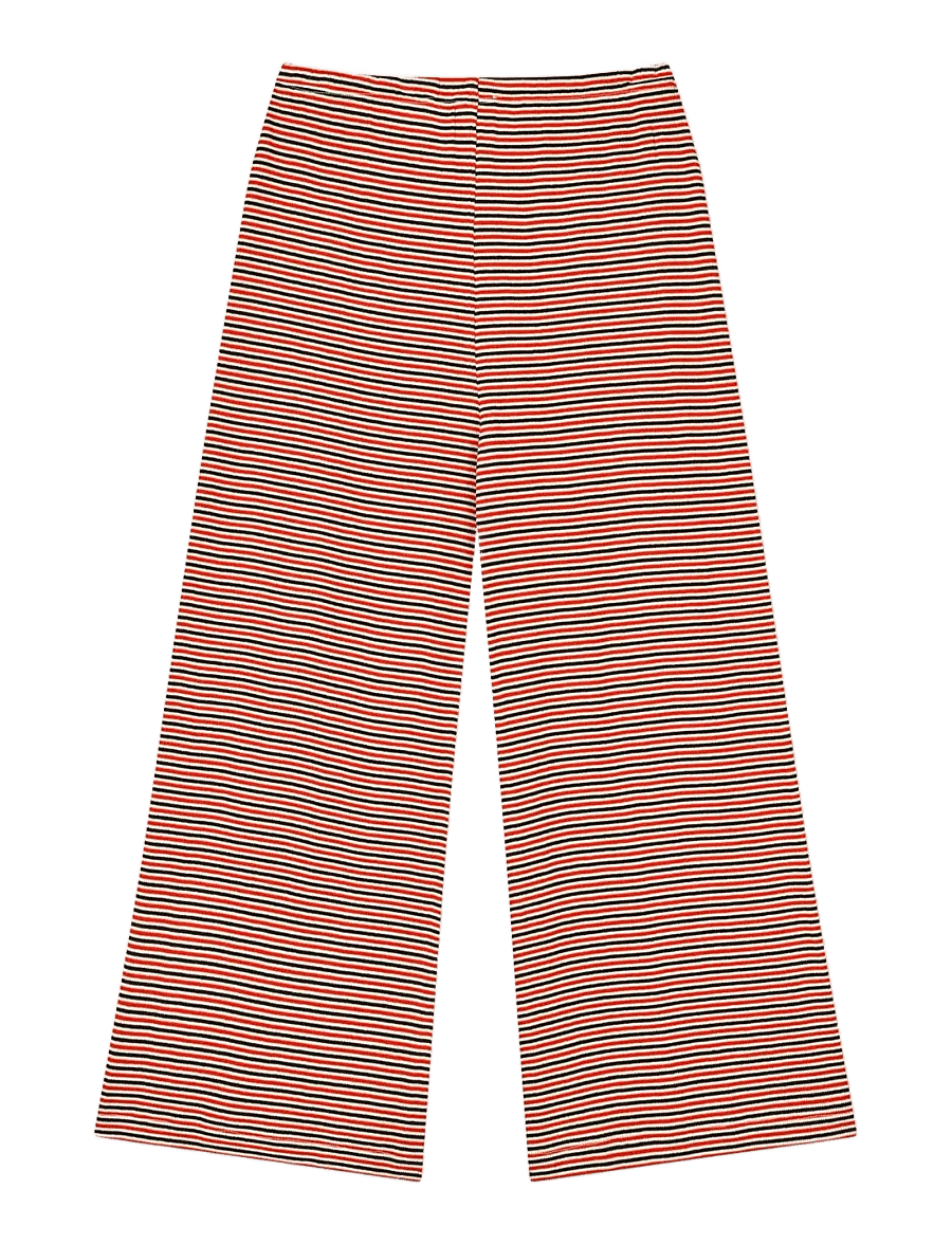 Mads Nørgaard - 2x2 Cotton Stripe Verona Pants - byxor - fiery red/vanilla ice - 2