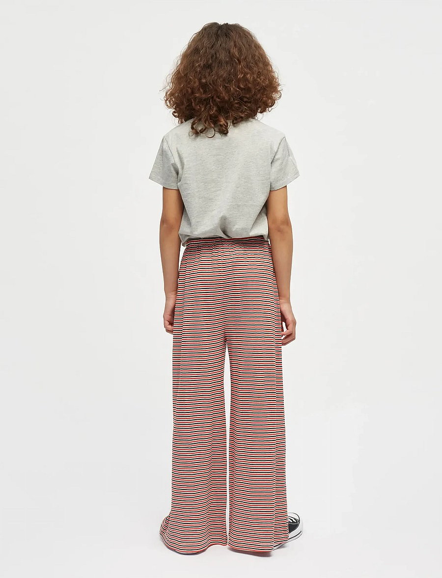 Mads Nørgaard - 2x2 Cotton Stripe Verona Pants - byxor - fiery red/vanilla ice - 3