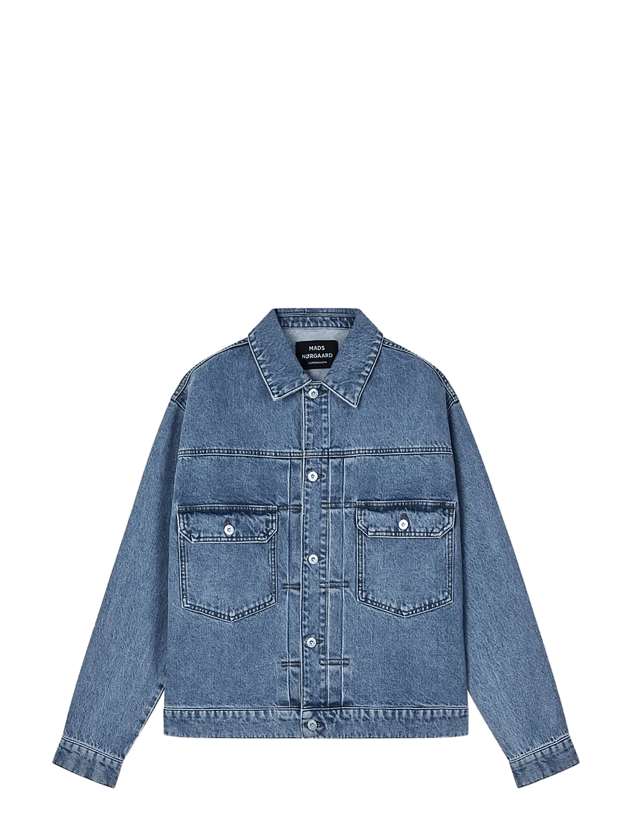 Mads Nørgaard - Arizona Denim Trucker Jacket - vestes en jean non doublées - mid blue stone wash - 1